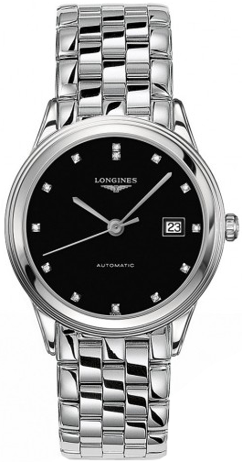 Longines Flagship Black Dial Diamond Men's Watch L4.874.4.57.6