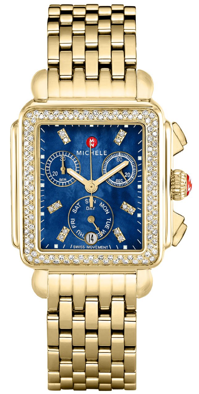 Michele Signature Deco Gold Diamond Women's Watch MWW06P000288