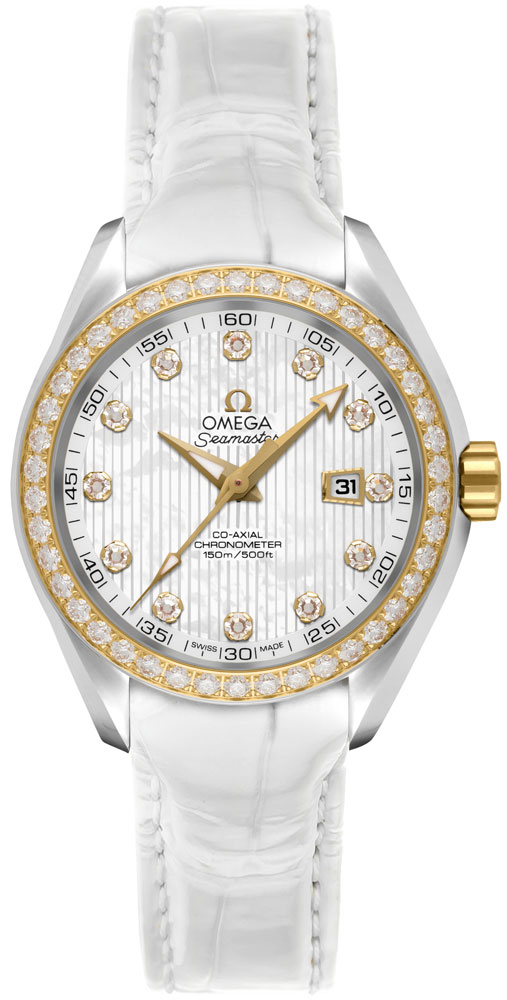 Omega Seamaster Aqua Terra Co-Axial Diamond and White Pearl Women's Watch 231.28.34.20.55.001