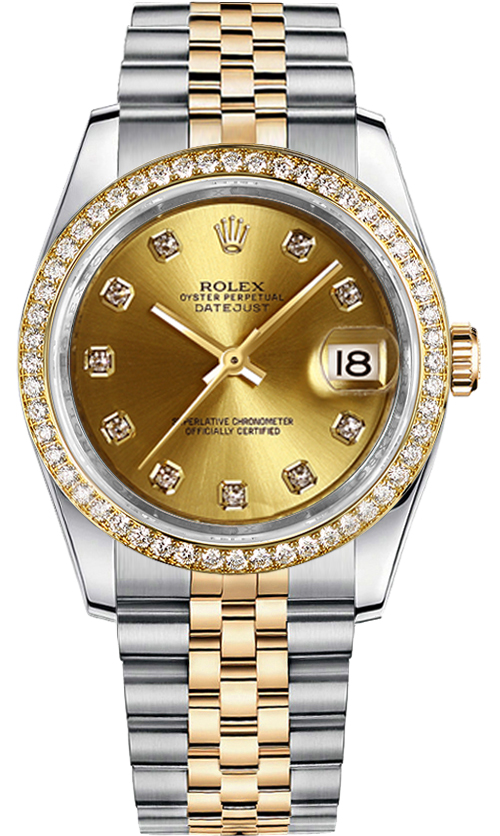 Rolex Datejust 36 Stainless Steel & Yellow Gold Watch 116243