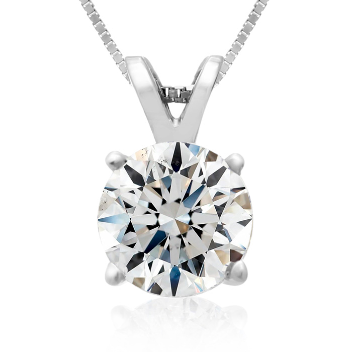 Fine 2 Carat 14k White Gold Diamond Pendant Necklace, , 18 Inch Chain by SuperJeweler
