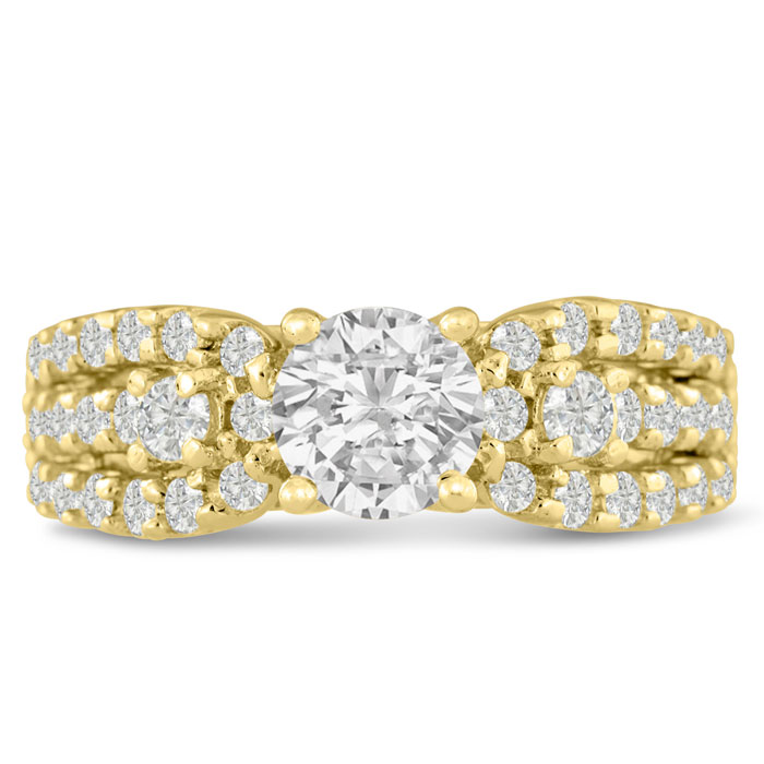 1 1/5 Carat Round Brilliant Diamond Engagement Ring Crafted in 14K Yellow Gold (6.4 g),  by SuperJeweler