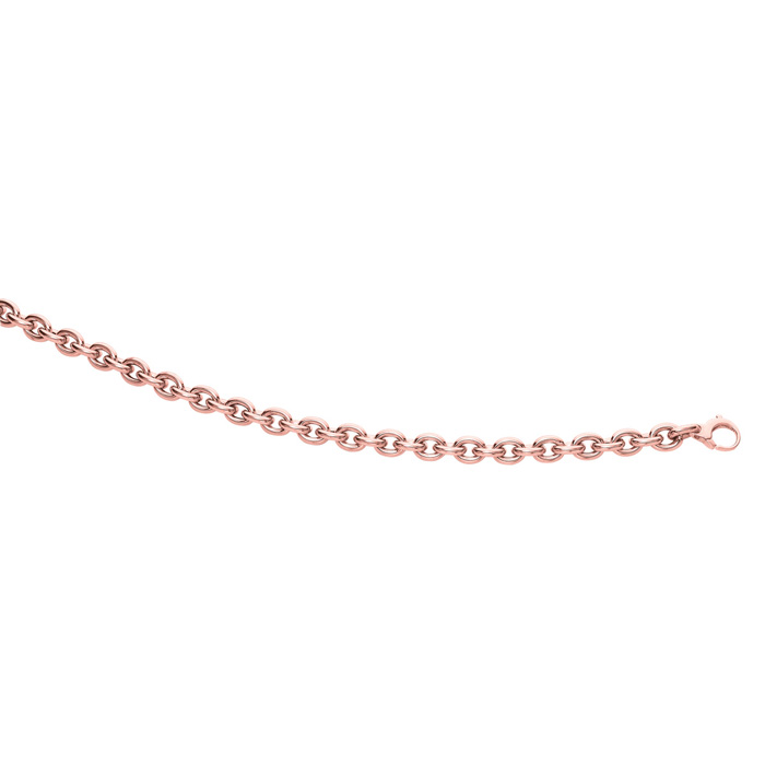 14K Rose Gold (7.4 g) 7.5 Inch Single Oval Cable Chain Link Bracelet by SuperJeweler