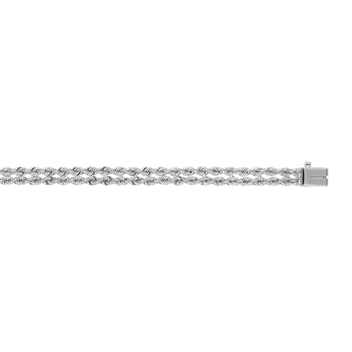 14K White Gold (3.3 g) 7.50mm 8 Inch Multi Line Rope Chain Bracelet by SuperJeweler