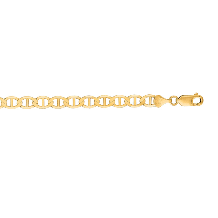 14K Yellow Gold (1.6 g) 6.30mm 8.5 Inch Diamond Cut Mariner Link Chain Bracelet by SuperJeweler