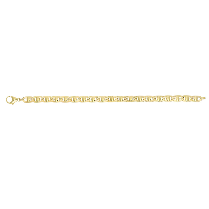 14K Yellow Gold (10.5 g) 5.0mm 8.5 Inch Shiny Square Tube Mariner Style Link Men's Chain Bracelet by SuperJeweler