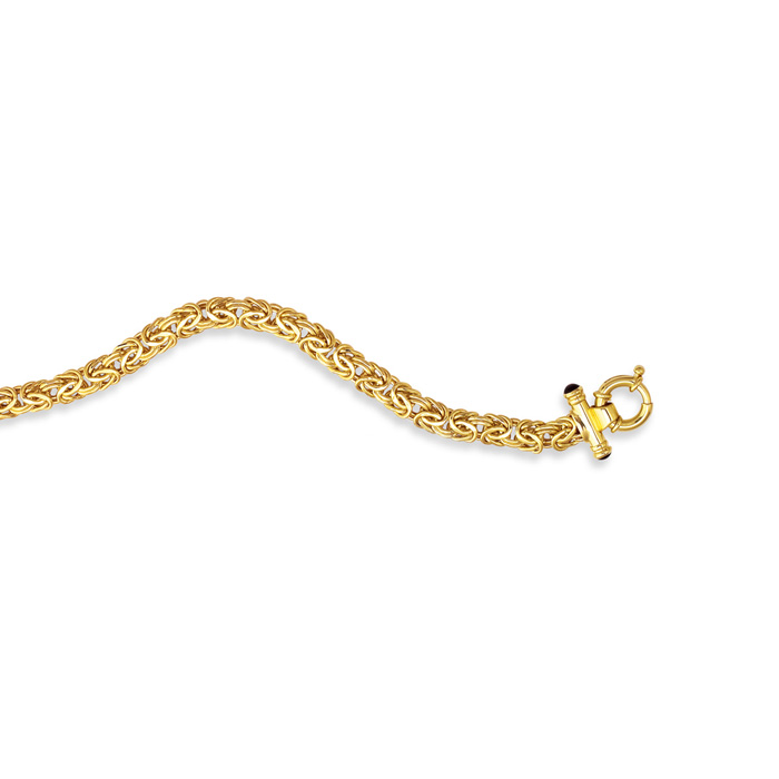 14K Yellow Gold (11.5 g) 8.0mm 7.25 Inch Shiny Byzantine Chain Bracelet by SuperJeweler