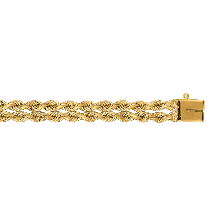14K Yellow Gold (13.2 g) 6.0mm 8 Inch Double Line Rope Chain Bracelet by SuperJeweler