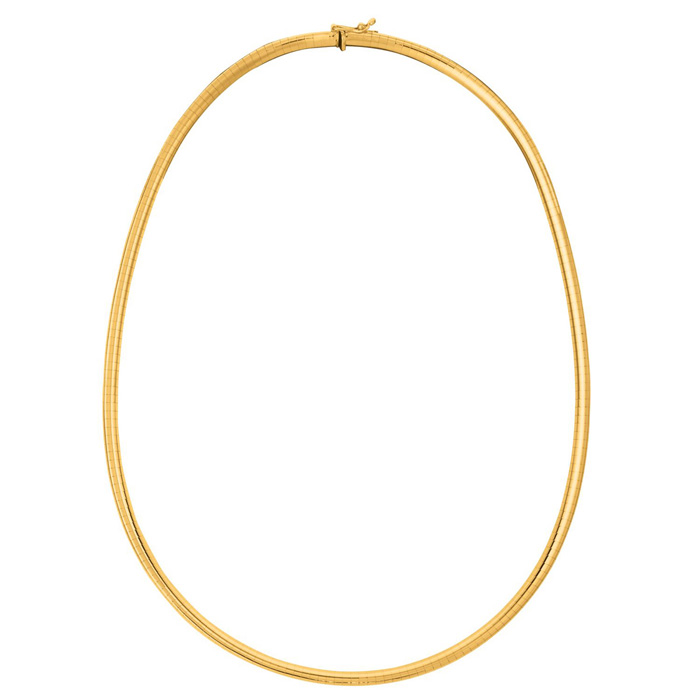 14K Yellow Gold (28.8 g) 6.0mm 18 Inch Round Omega Chain Necklace by SuperJeweler