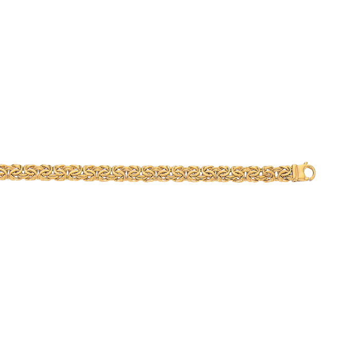14K Yellow Gold (6.8 g) 7.20mm 7.25 Inch Shiny Byzantine Chain Bracelet by SuperJeweler