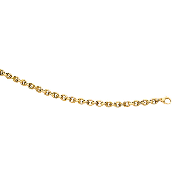 14K Yellow Gold (7.9 g) 7.5 Inch Single Oval Cable Chain Link Bracelet by SuperJeweler