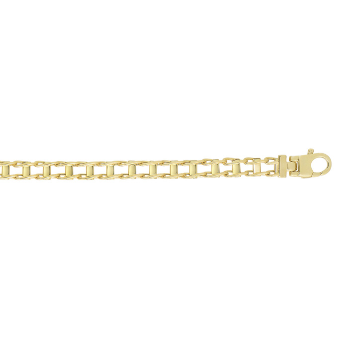 14K Yellow Gold (7 g) 5.0mm 8.5 Inch Shiny Railroad Style Men's Fancy Chain Bracelet by SuperJeweler