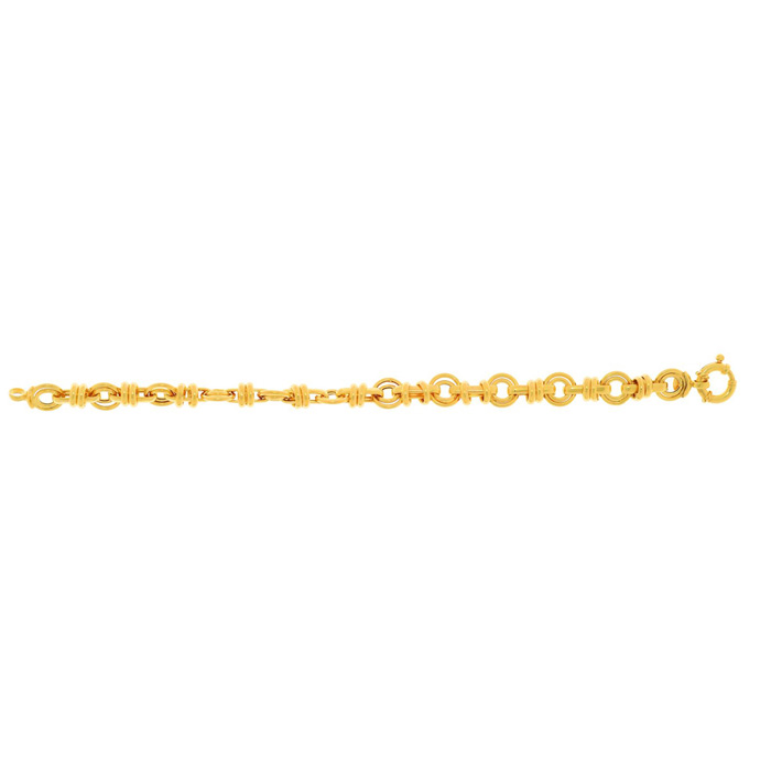 14K Yellow Gold (8.7 g) 8.0mm 7.5 Inch Shiny Round & Oval Link Chain Bracelet by SuperJeweler