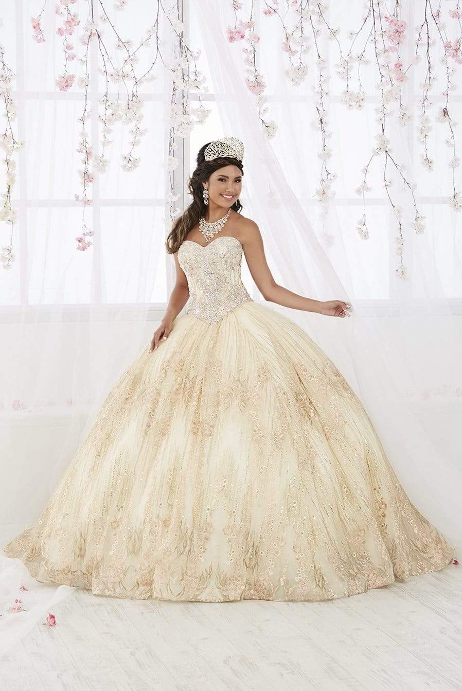 Quinceanera Collection - 26920 Strapless Jewel Ornate Corset Ballgown