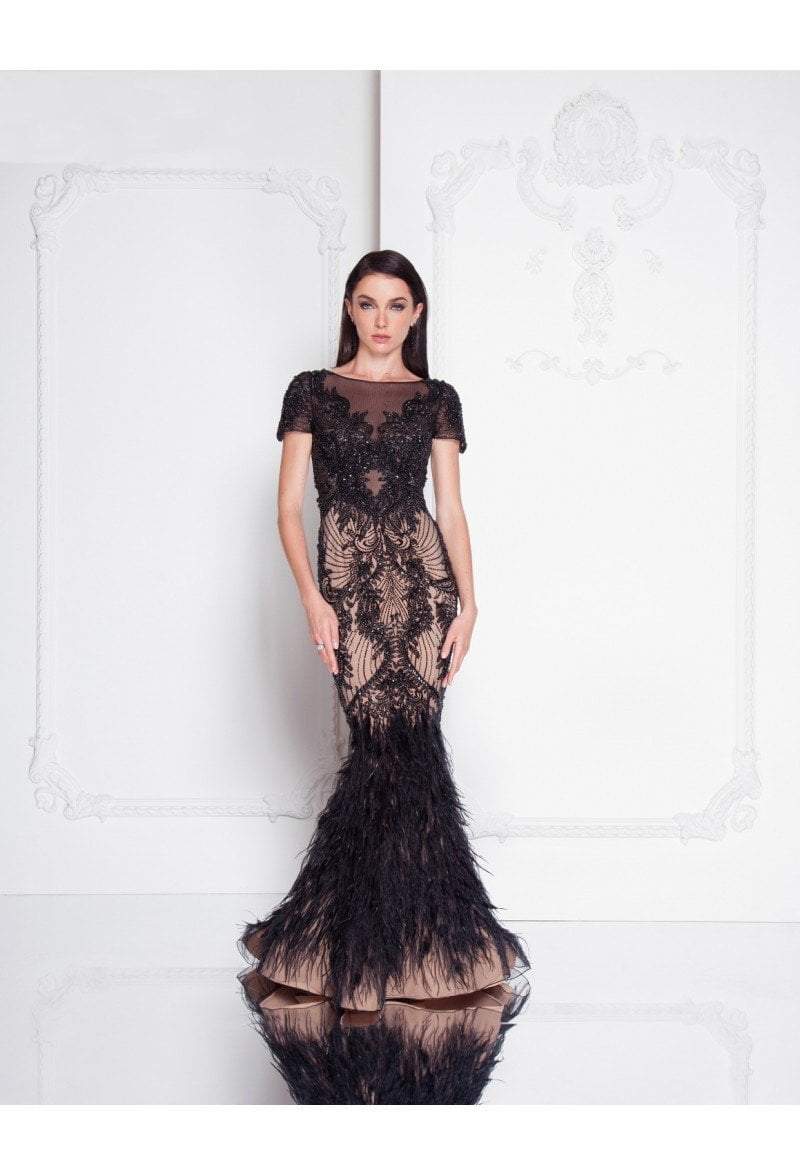 Terani Couture - 1811GL6428 Embellished Illusion Bateau Mermaid Dress