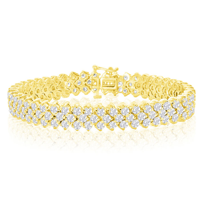 14Kyg 12 Carat Diamond Yellow Gold Bracelet, , 7 Inch by SuperJeweler