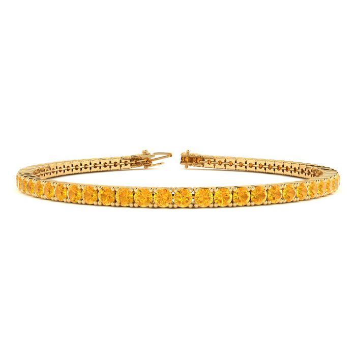 6 Inch 2 3/4 Carat Citrine Tennis Bracelet in 14K Yellow Gold (8 g) by SuperJeweler
