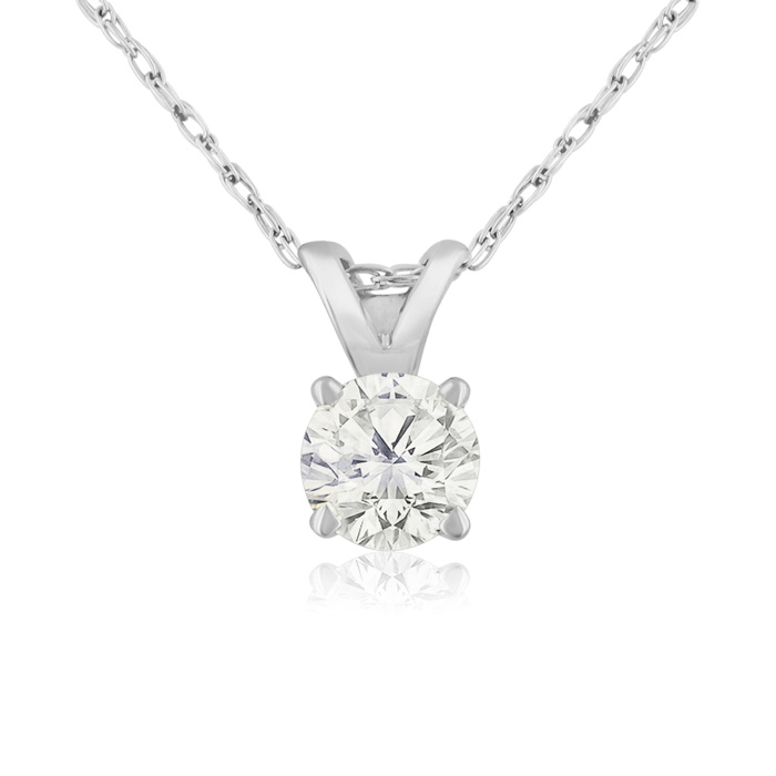 1/3 Carat 14k White Gold Diamond Pendant Necklace, 4 stars, G/H Color, 18 Inch Chain by SuperJeweler