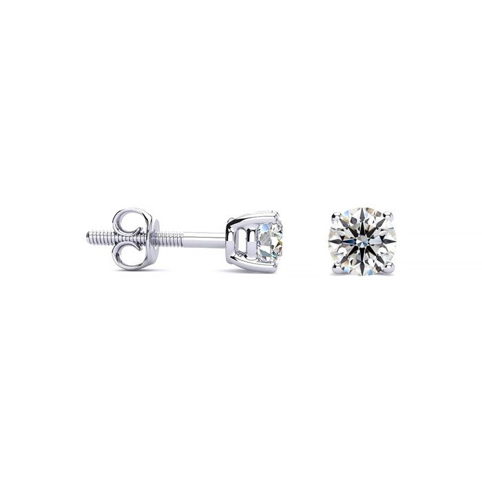 1/3 Carat Round Diamond Stud Earrings in 18k White Gold (0.5 g), VS Clarity,  by SuperJeweler
