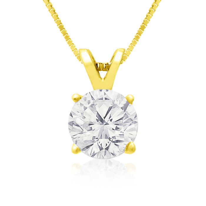 1 Carat 14k Yellow Gold Diamond Pendant Necklace, , 18 Inch Chain by SuperJeweler