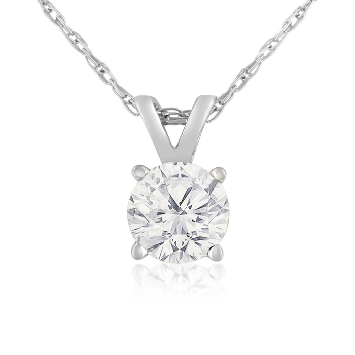 2/3 Carat 14k White Gold Diamond Pendant Necklace, 4 stars, G/H Color, 18 Inch Chain by SuperJeweler