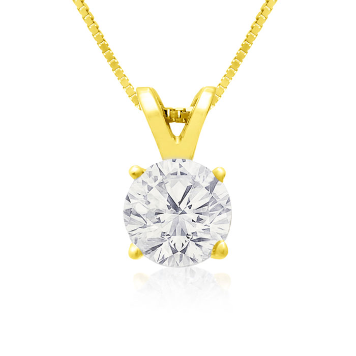 3/4 Carat 14k Yellow Gold Diamond Pendant Necklace, 4 stars, G/H Color, 18 Inch Chain by SuperJeweler