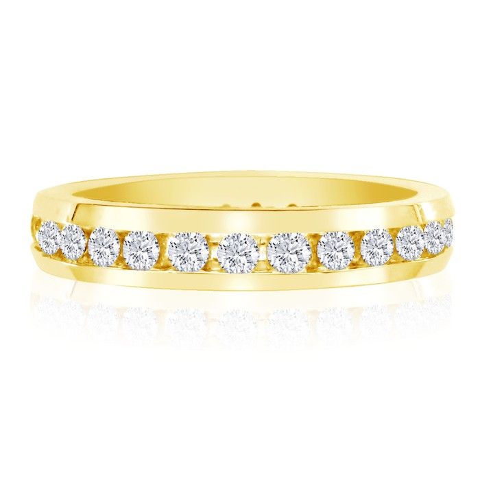4 Carat Channel Set Round Diamond Yellow Gold Eternity Wedding Band in 14k Yellow Gold,  | SI1-SI2 by SuperJeweler