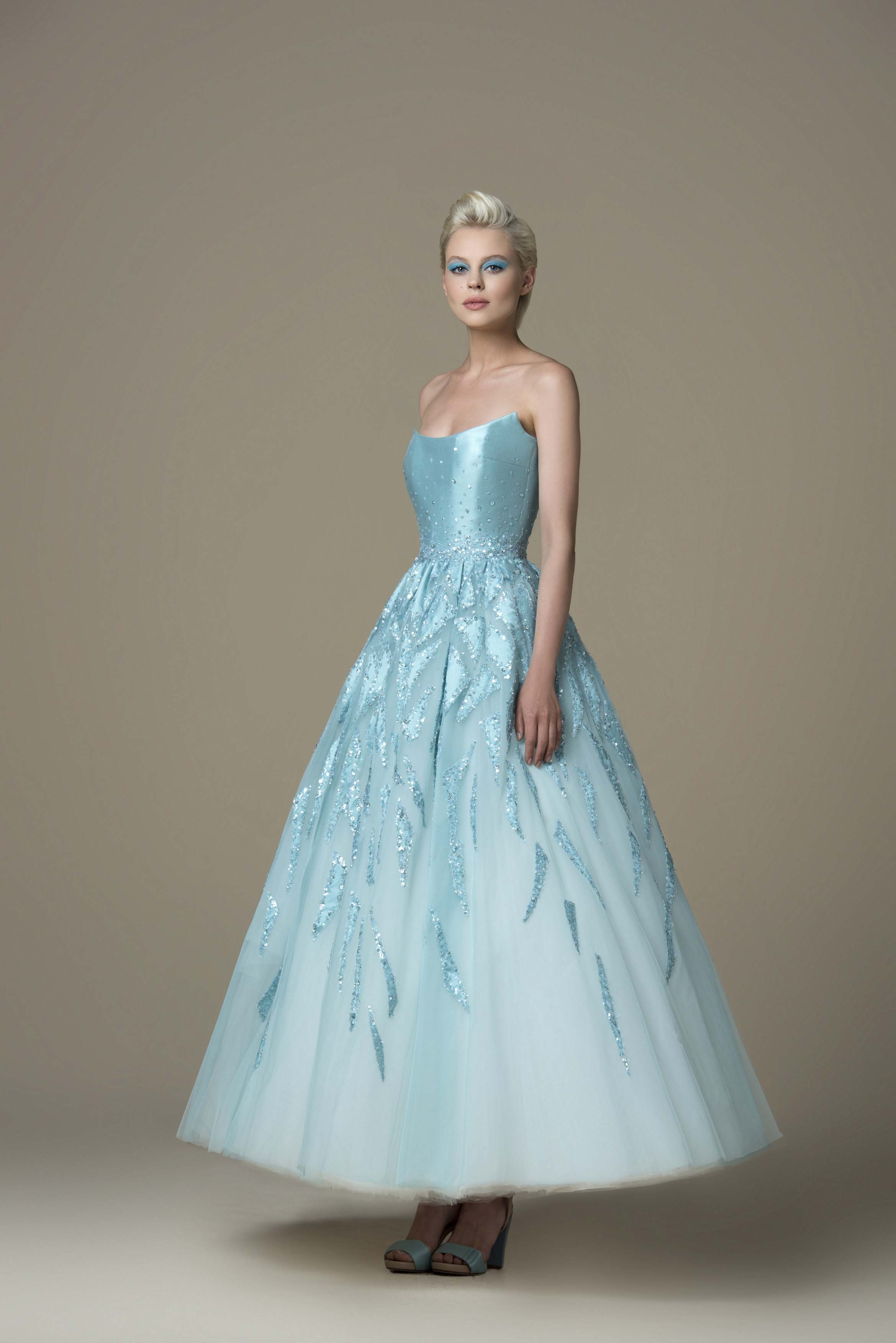 Saiid Kobeisy - RTWSS19-27 Bedazzled Tulle A-line Gown