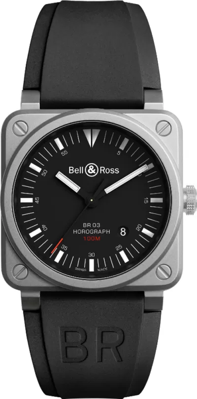 Bell & Ross Aviation Instruments BR0392-HOR-BLC/SRB