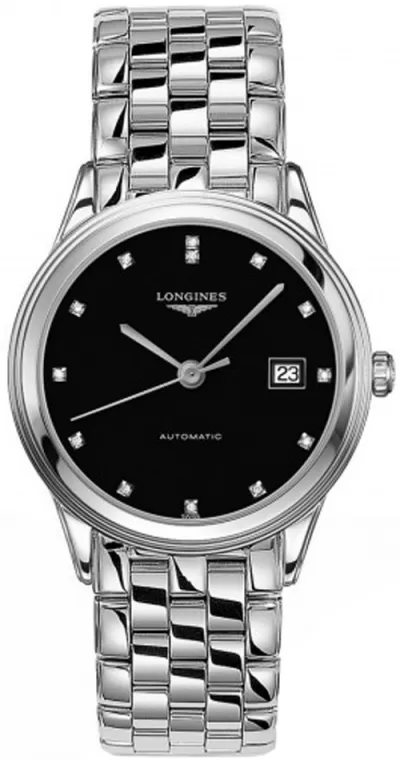 Longines Flagship Black Dial Diamond Men's Watch L4.874.4.57.6