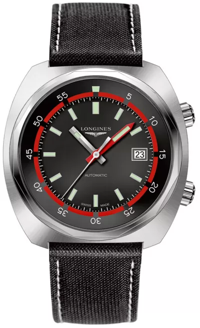 Longines Heritage Diver Black & Red Dial Men's Watch L2.795.4.52.0