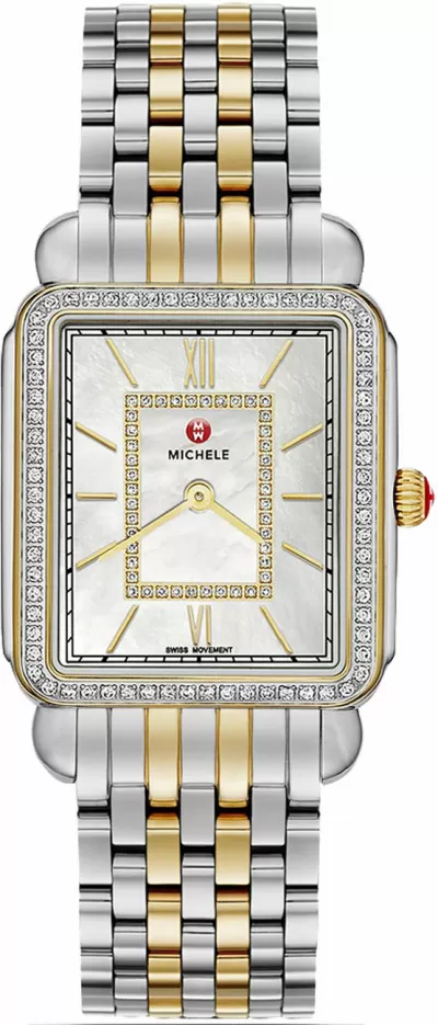 Michele Deco II Mid Women's Steel & Gold Watch MWW06I000004