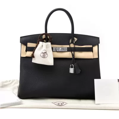 New Hermes Birkin Bag 35 Togo Black Women's Handbag