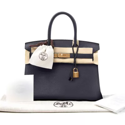 New Hermes Birkin Togo 30 Blue Nuit Women's Handbag