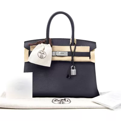 New Women's Hermes 30 Birkin Bag Blue Nuit Togo Handbag