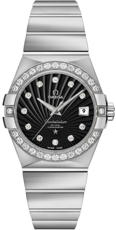 Omega Constellation 18k White Gold Luxury Women's Watch 123.55.31.20.51.001