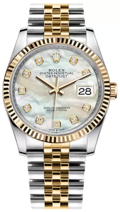 Rolex Datejust 36 Mother of Pearl Diamond Dial Watch 126233