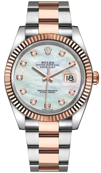 Rolex Datejust 41 Everose Gold Fluted Bezel Men's Watch 126331