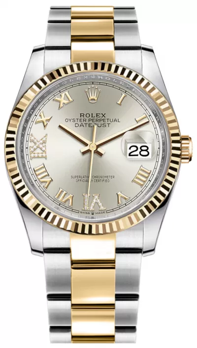 Rolex Datejust Silver Roman Numeral Women's Watch 126233