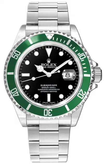 Rolex Submariner Date Kermit Black Dial Men's Watch 16610