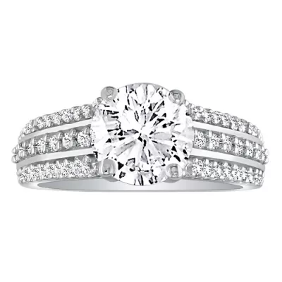 1 1/3 Carat Round Diamond Engagement Ring in 14k White Gold, , SI2-I1 by SuperJeweler