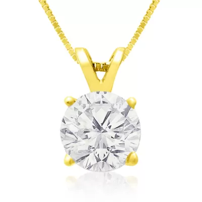 1.50 Carat Diamond Pendant Necklace in 14k Yellow Gold, , 18 Inch Chain by SuperJeweler