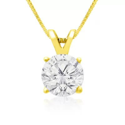 1 Carat 14k Yellow Gold Diamond Pendant Necklace, 2 Stars, , 18 Inch Chain by SuperJeweler