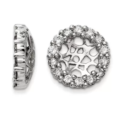 14K White Gold Classic Diamond Earring Jackets, Fits 2 3/4-3 Carat Stud Earrings,  by SuperJeweler