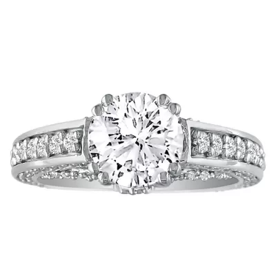 2 Carat Diamond Round Engagement Ring in 14k White Gold, , SI2-I1 by SuperJeweler by SuperJeweler