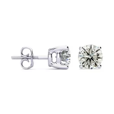 2 Carat Diamond Stud Earrings Set in 14K White Gold, , I1-I2, Screwbacks by SuperJeweler