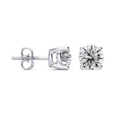 2 Carat Diamond Stud Earrings Set in Platinum, G/H Color by SuperJeweler