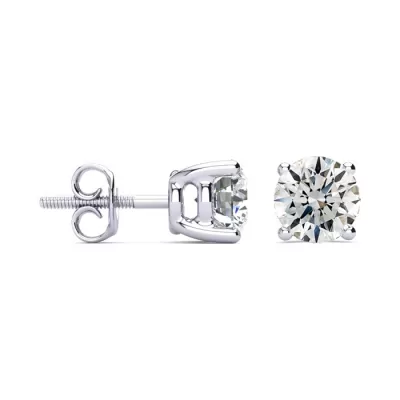 2 Carat Round Diamond Stud Earrings in Platinum, G/H Color, SI by SuperJeweler