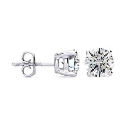 3 Carat Diamond Stud Earrings Set in 18K White Gold, , I1 Screwbacks by SuperJeweler