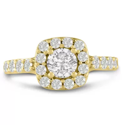 1 3/4 Carat Halo Diamond Engagement Ring in 14K Yellow Gold (5.8 g),  by SuperJeweler